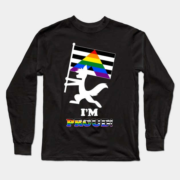 "I'M PROUD" Furry Straight Ally Flag Long Sleeve T-Shirt by ShiOkami